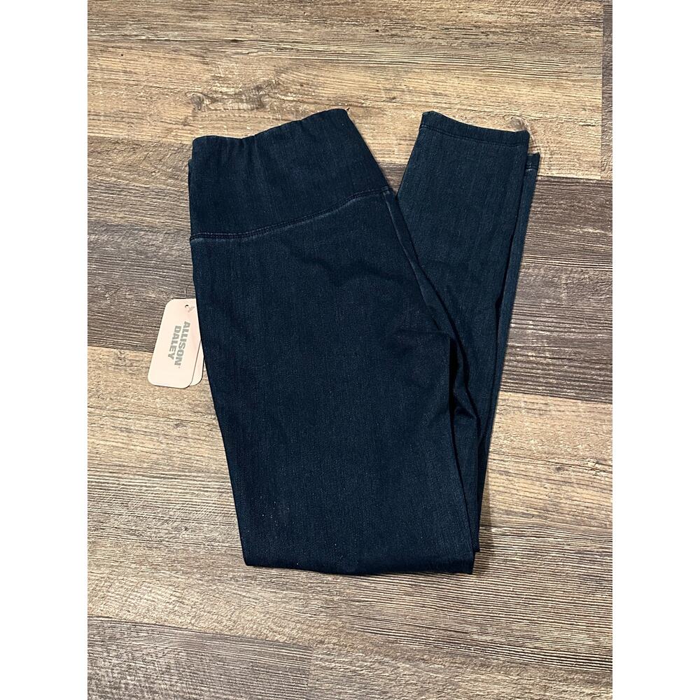 Allison Daley Women's Navy Blue High Rise Elastic Waist Jeggings Jeans Small NWT - Picture 2 of 4